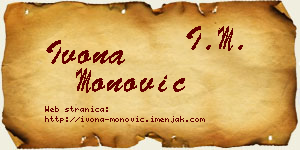 Ivona Monović vizit kartica